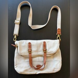 Fossil Cream and Tan shoulder bag